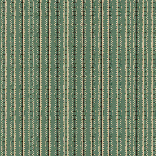 Morning Latte Quilt Fabric by Sandy Gervais Stripes Green C16927-GREEN