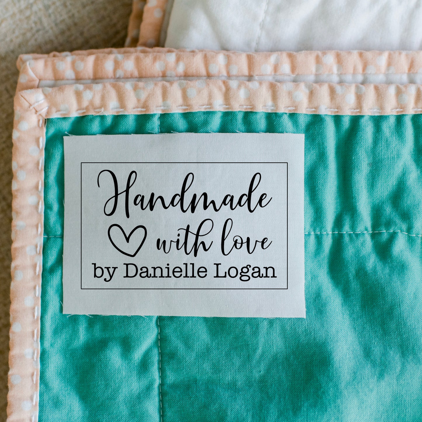 Handmade with Love. Cute, personalized quilt labels