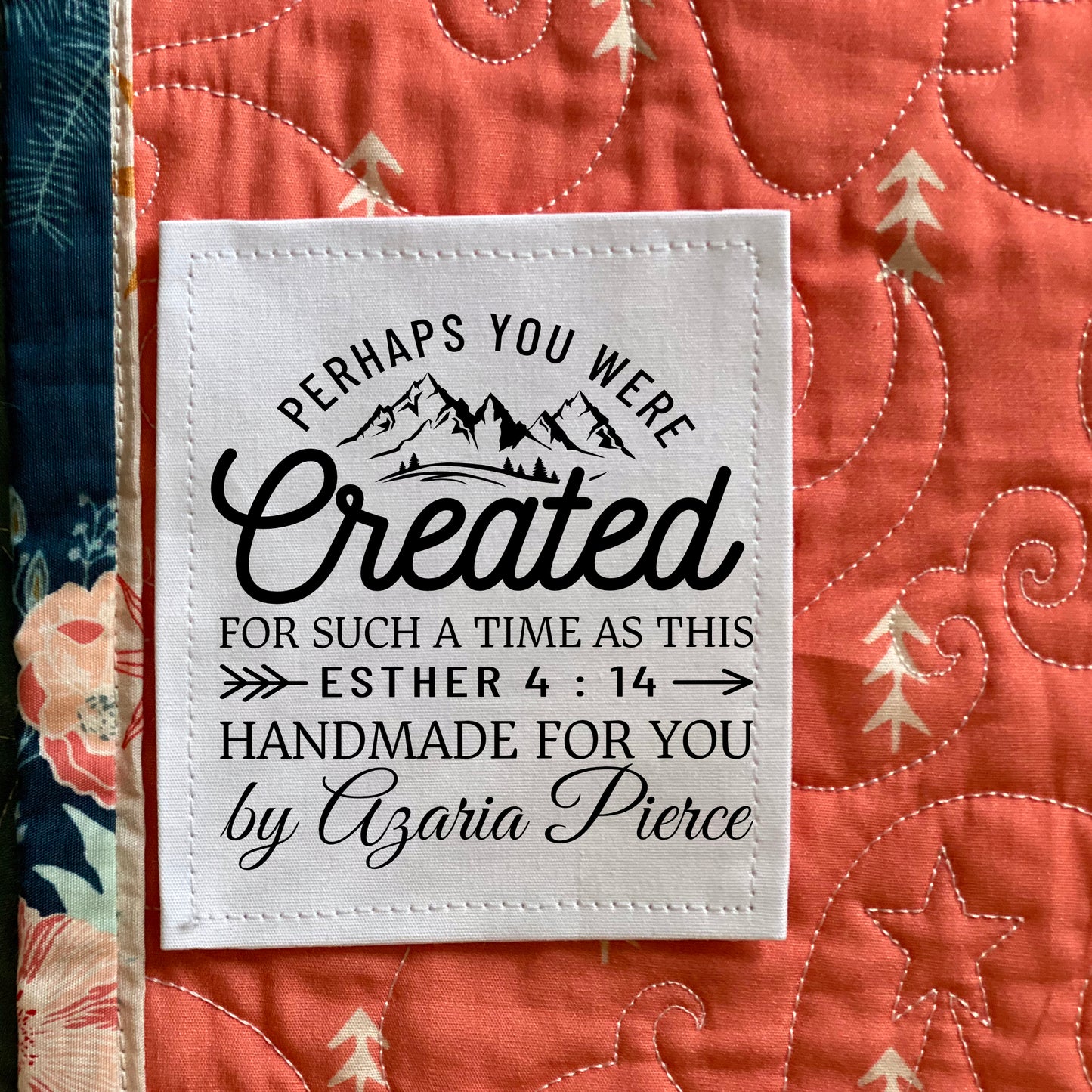 Inspirational Quilt Labels Personalized - A Time Such as This