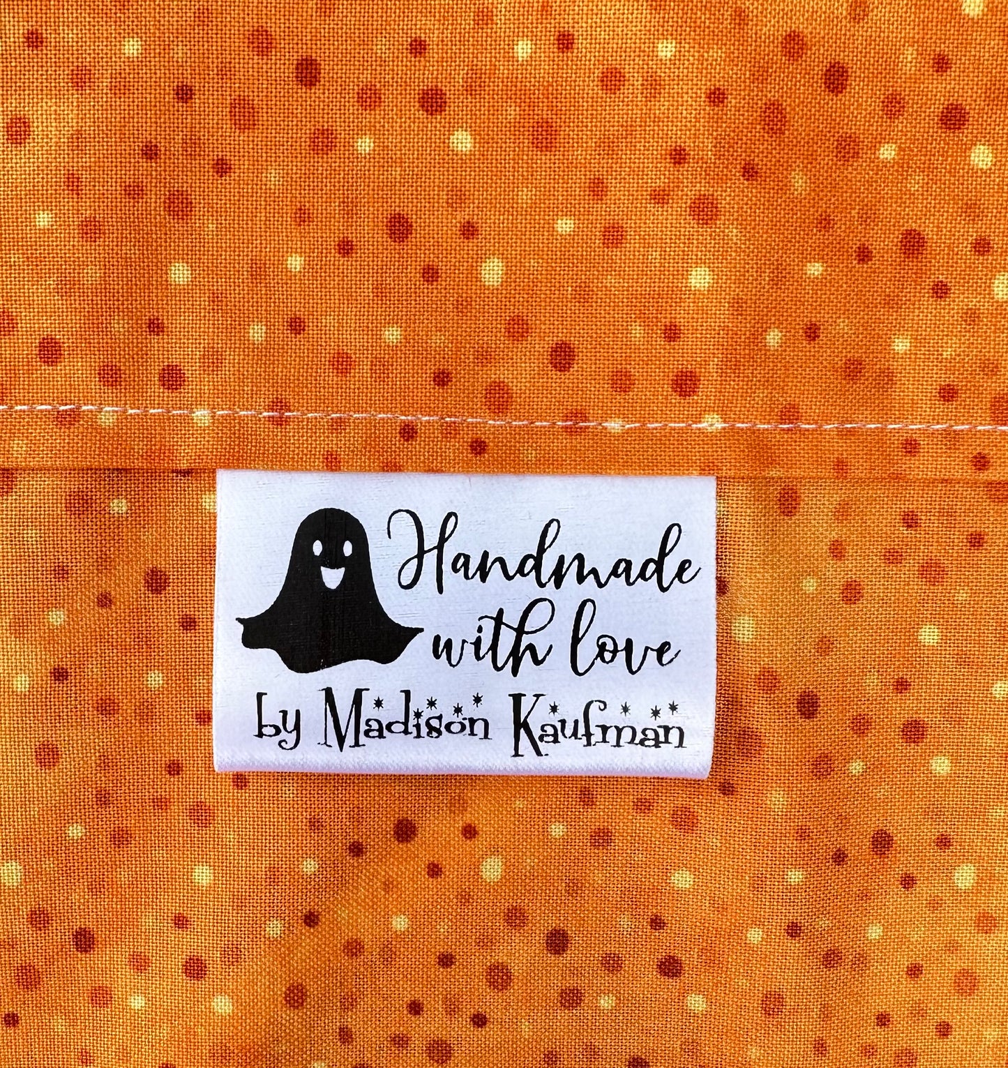 Halloween Satin Labels. Cute, personalized satin quilt labels and tags