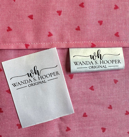 Modern Logo satin tags and labels for sewing and quilting