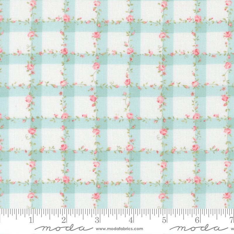 Abide Quilt Fabric by Brenda Riddle Designs Light Blue 18793 24 for Moda Fabrics - Jammin Threads