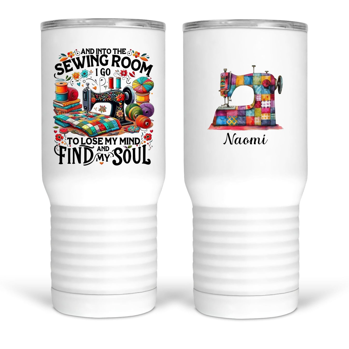 And to the Sewing Room I Go - Cute, personalized insulated tumbler - Jammin Threads