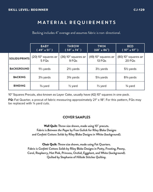 Bookmarks Quilt Pattern by Cotton and Joy - Jammin Threads