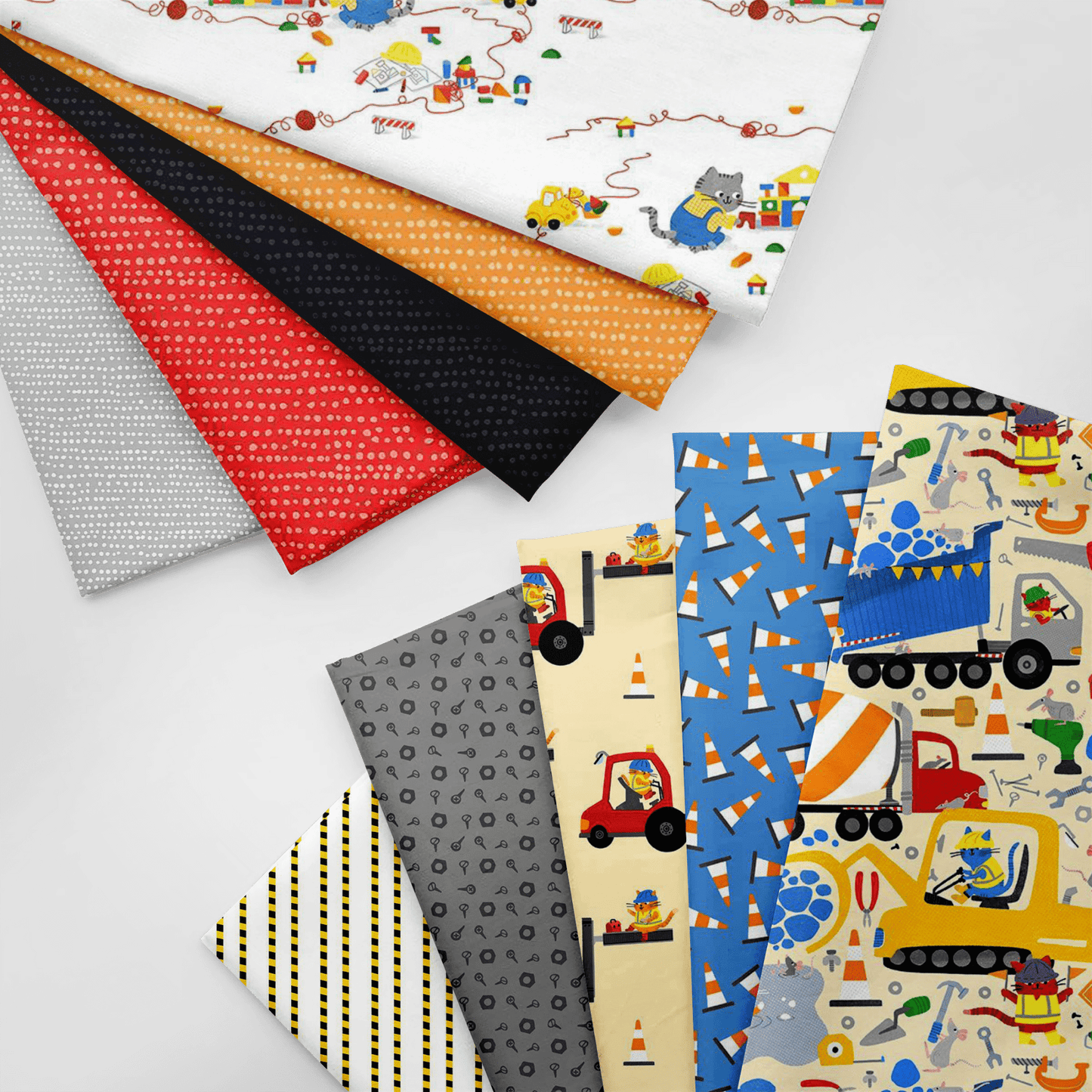 Cats at Work Quilt Fabric Claw - Tion Tape DLW3197 WHITE - Jammin Threads