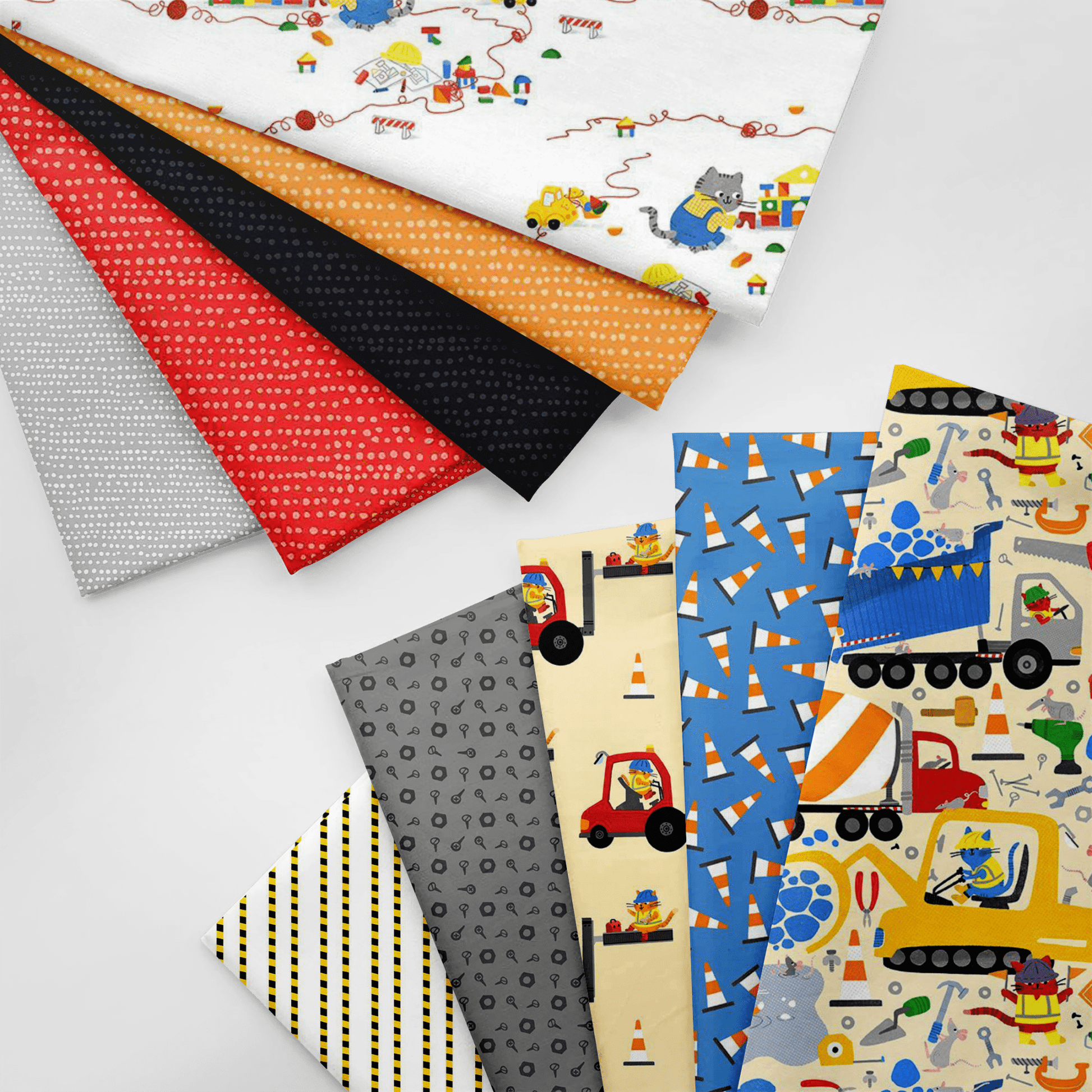 Cats at Work Quilt Fabric Claw - Tion Tape DLW3197 WHITE - Jammin Threads