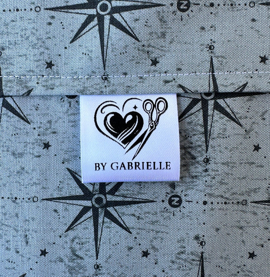 Crafty Heart and Scissor 1" inch Satin Tags - Jammin Threads