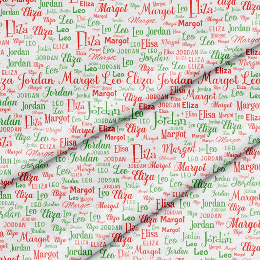 Custom fabric panel in Christmas red and green. 12 x 18" - Jammin Threads