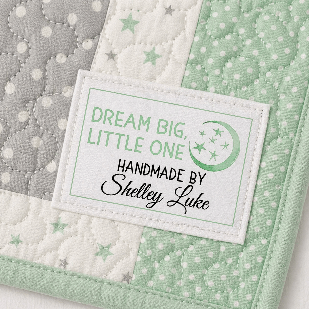 Dream Big Little One Quilt Labels – Personalized Name (Set of 6) - Jammin Threads