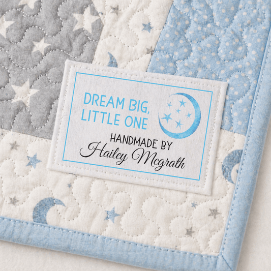 Dream Big Little One Quilt Labels – Personalized Name (Set of 6) - Jammin Threads
