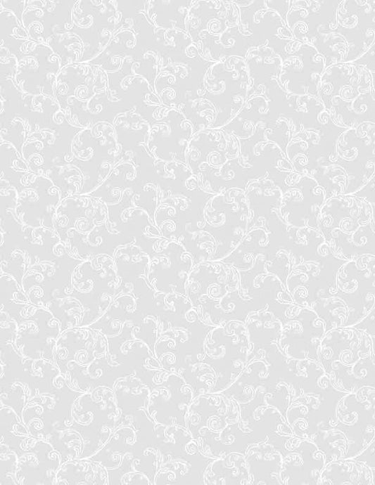 Essentials Filigree White on White Quilt Fabric by Wilmington Prints Tone on Tone - Jammin Threads