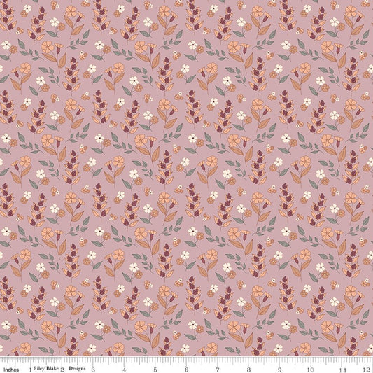 Evening on the Prairie Autumn Floral Mauve C16746 - MAUVE by Modern Prairie for Riley Blake Designs - Jammin Threads