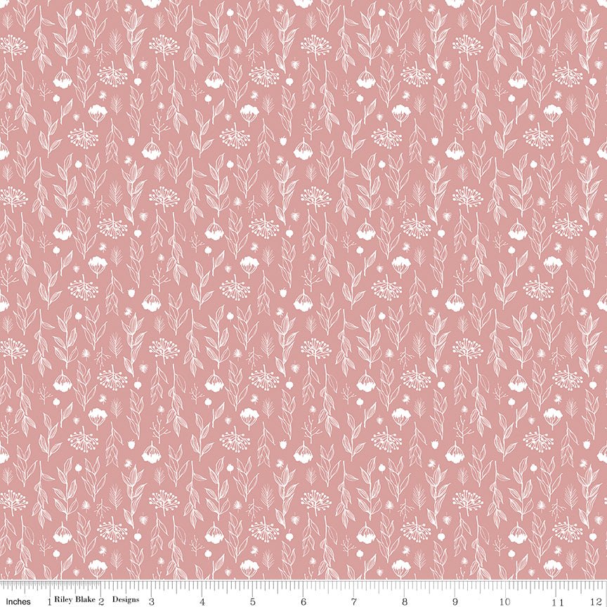 Evening on the Prairie Silhouette Floral Pink C16748 - PINK by Modern Prairie for Riley Blake Designs - Jammin Threads