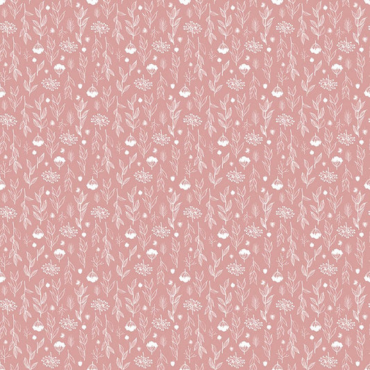 Evening on the Prairie Silhouette Floral Pink C16748 - PINK by Modern Prairie for Riley Blake Designs - Jammin Threads