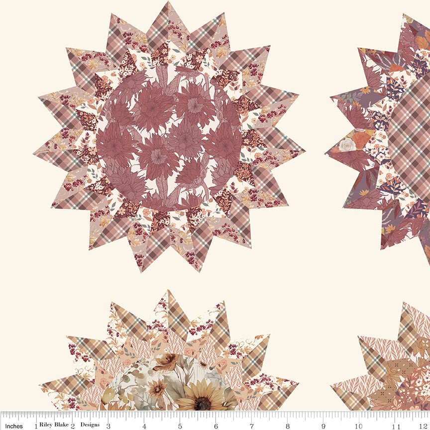 Evening on the Prairie Sunflowers Cheater Print Cream CD16753 - CREAM by Modern Prairie for Riley Blake Designs - Jammin Threads