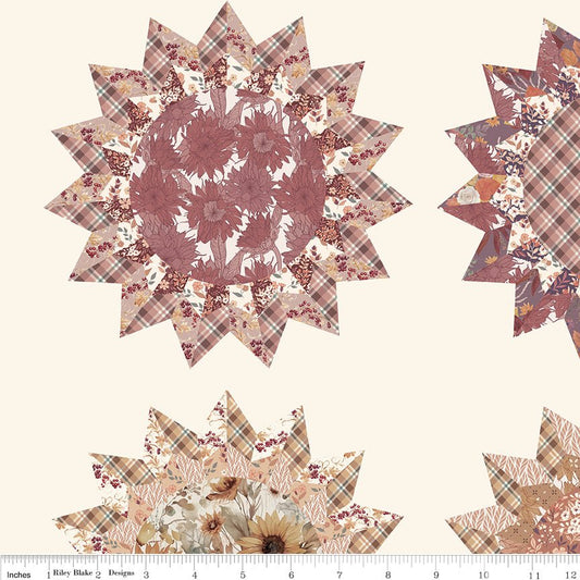 Evening on the Prairie Sunflowers Cheater Print Cream CD16753 - CREAM by Modern Prairie for Riley Blake Designs - Jammin Threads