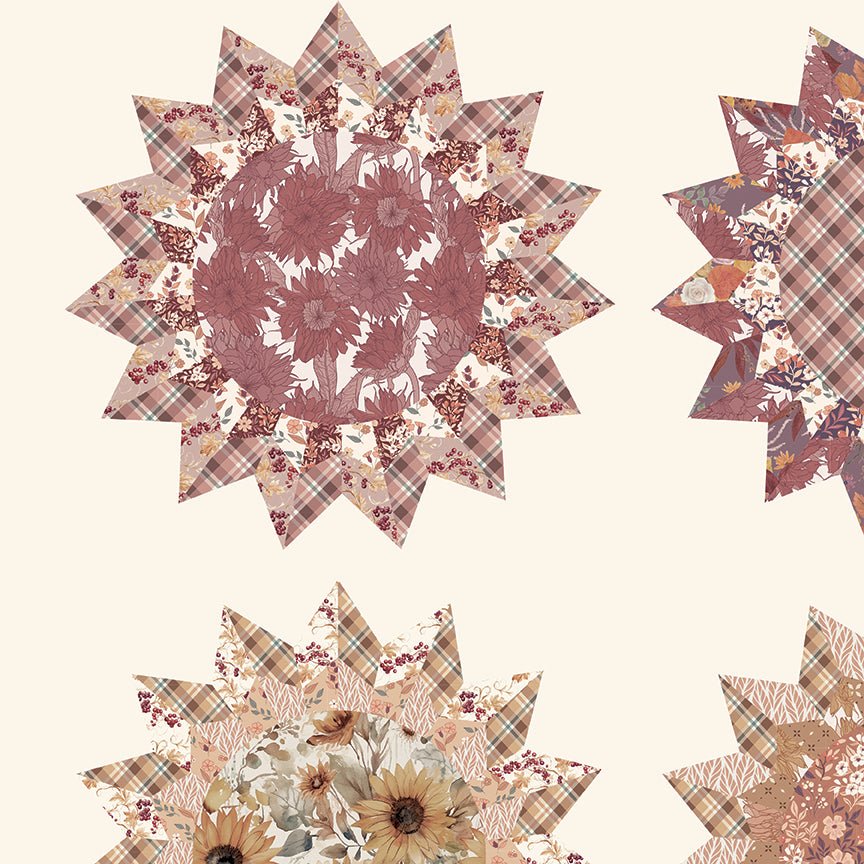 Evening on the Prairie Sunflowers Cheater Print Cream CD16753 - CREAM by Modern Prairie for Riley Blake Designs - Jammin Threads