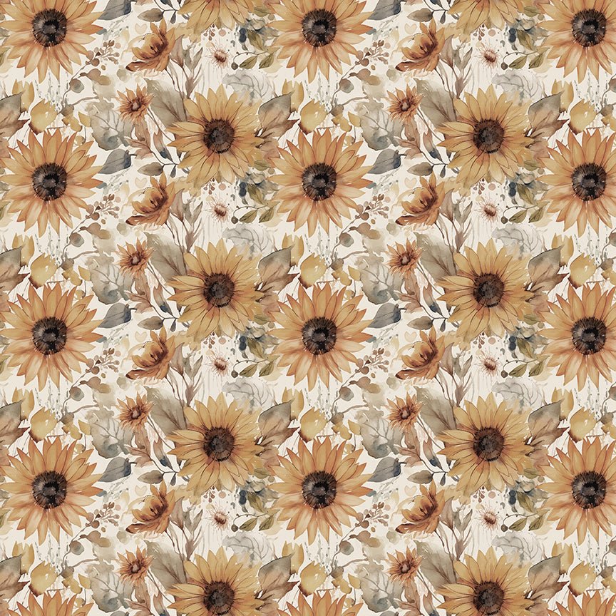 Evening on the Prairie Watercolor Sunflowers Cream by Modern Prairie for Riley Blake Designs CD16743 - CREAM - Jammin Threads