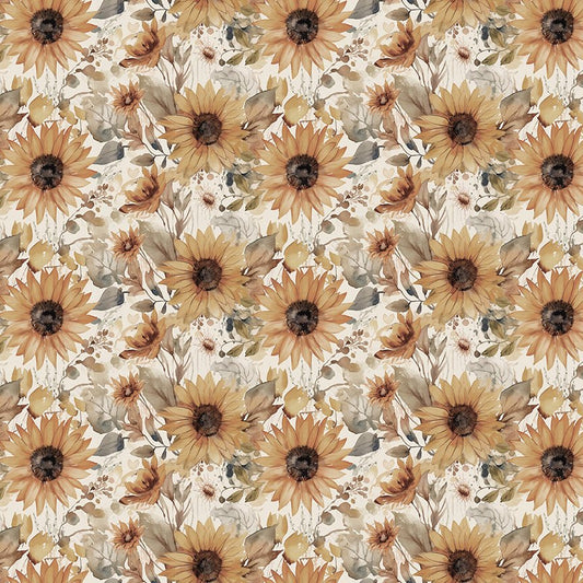 Evening on the Prairie Watercolor Sunflowers Cream by Modern Prairie for Riley Blake Designs CD16743 - CREAM - Jammin Threads