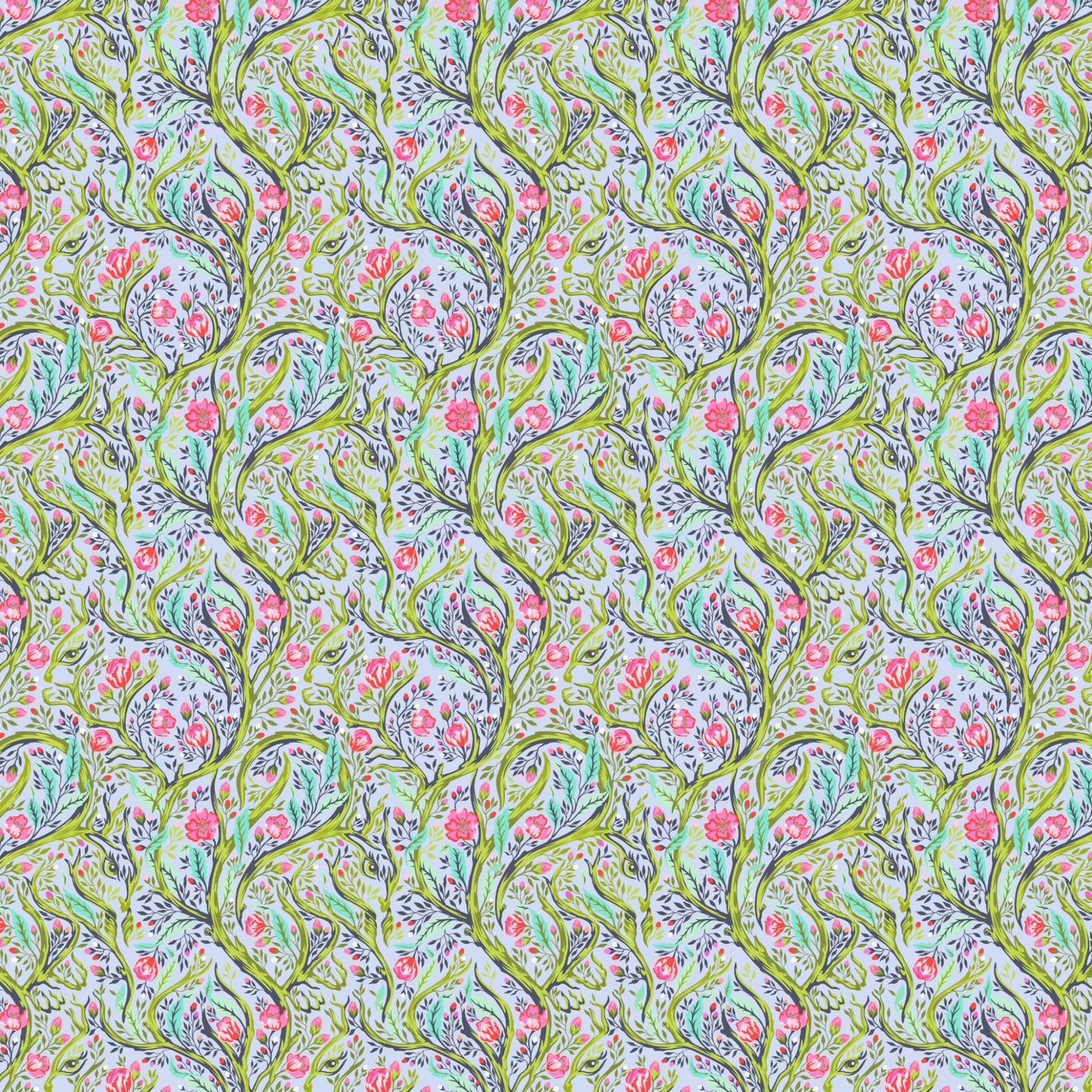 Full Moon Forest II Quilt Fabric by Tula Pink Branch Manager - Starlight PWTP247.STARLIGHT - Jammin Threads