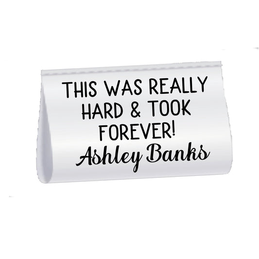 Funny Quilt Label Satin Tag – “This Was Really Hard & Took Forever” Personalized Sewing Label with Name - Jammin Threads