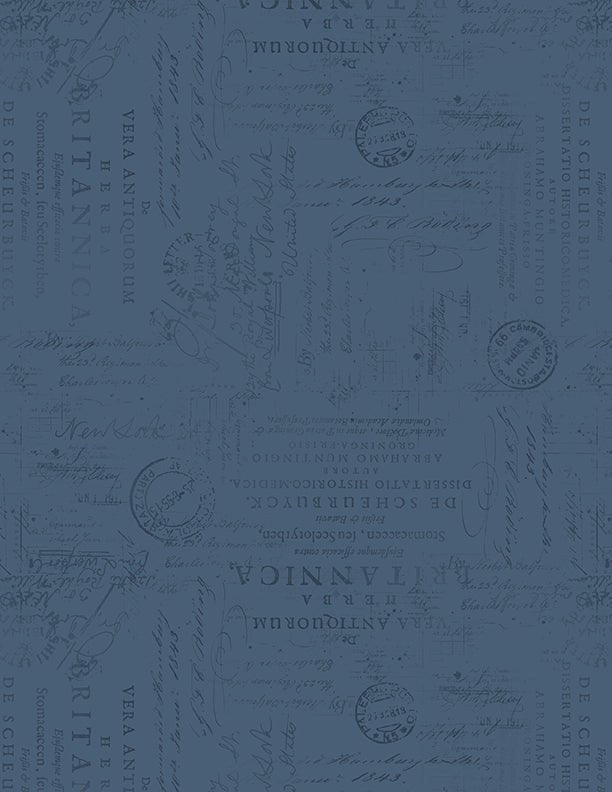 Garden Grace Script Texture Navy Cotton Quilt Fabric by Wilmington Prints 3027 16532 444 - Jammin Threads