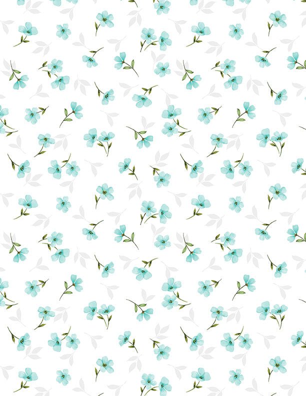 Gentle Meadow Quilt Fabric by Lola Molina Small Floral Toss White 3022 32115 147 - Jammin Threads