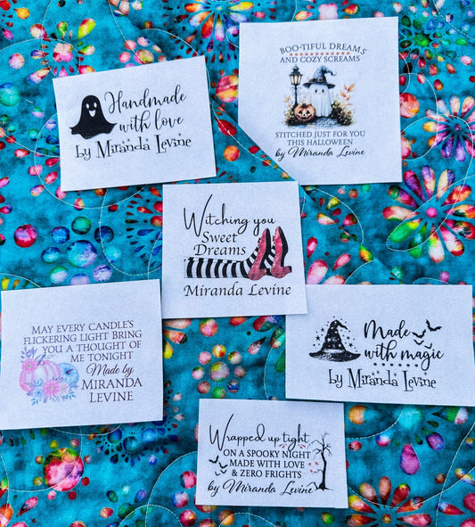 Halloween Quilt Label Assortment – Personalized Sheet of 6 - Jammin Threads