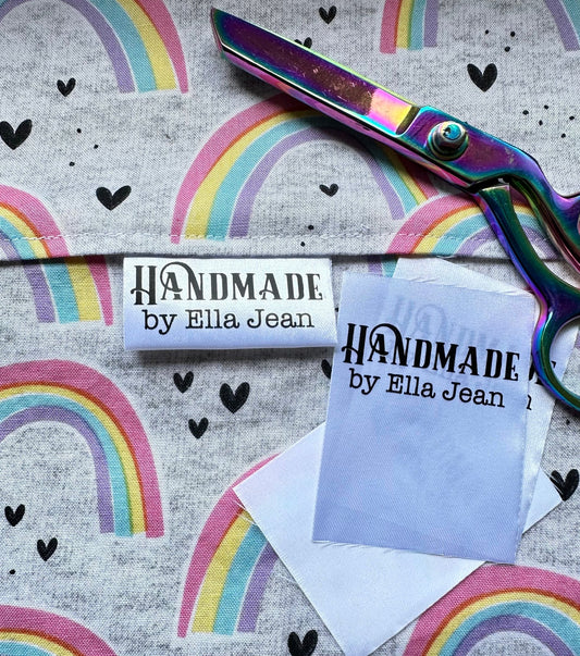 Handmade Satin Labels. Cute, personalized satin quilt labels and tags - Jammin Threads