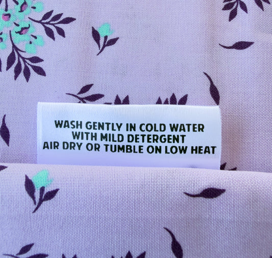 Handmade with Love & Caffeine – Personalized Satin Quilt Tags (Set of 25, 2" x 1") - Jammin Threads