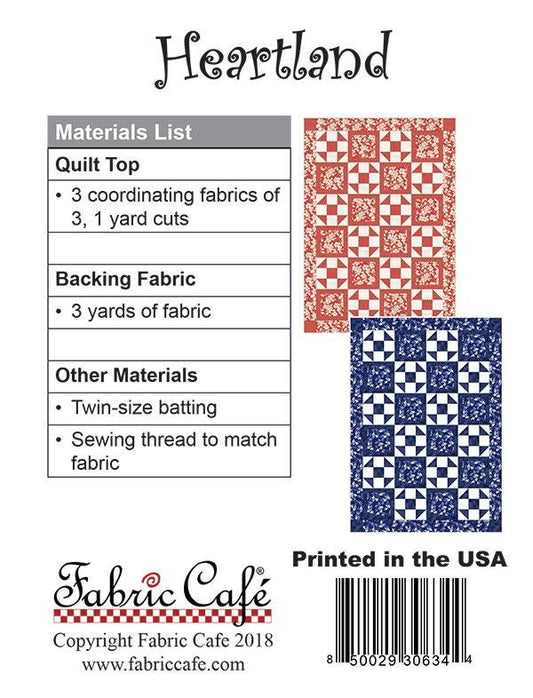 Heartland 3 Yard Quilt Pattern by Fabric Cafe - Jammin Threads