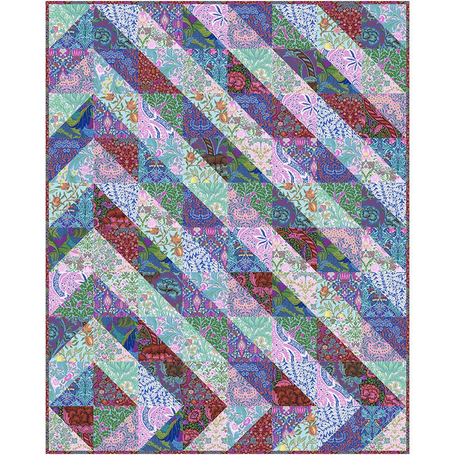 Hole in One Quilt Kit – Kaffe Fassett & Morris & Co Fabrics | 56" x 70" Quilt Top + Binding + Personalized Satin Tag - Jammin Threads