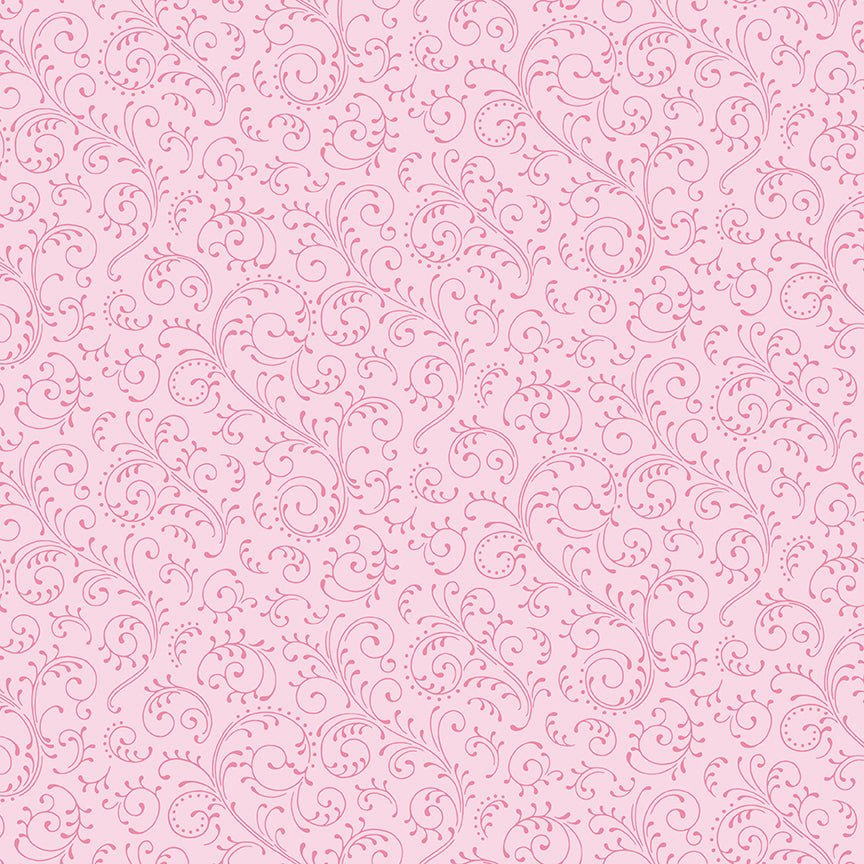 Hydrangeas in the Garden Quilt Fabric Scrolls Pink Pearl CPL16836 - PINK - Jammin Threads