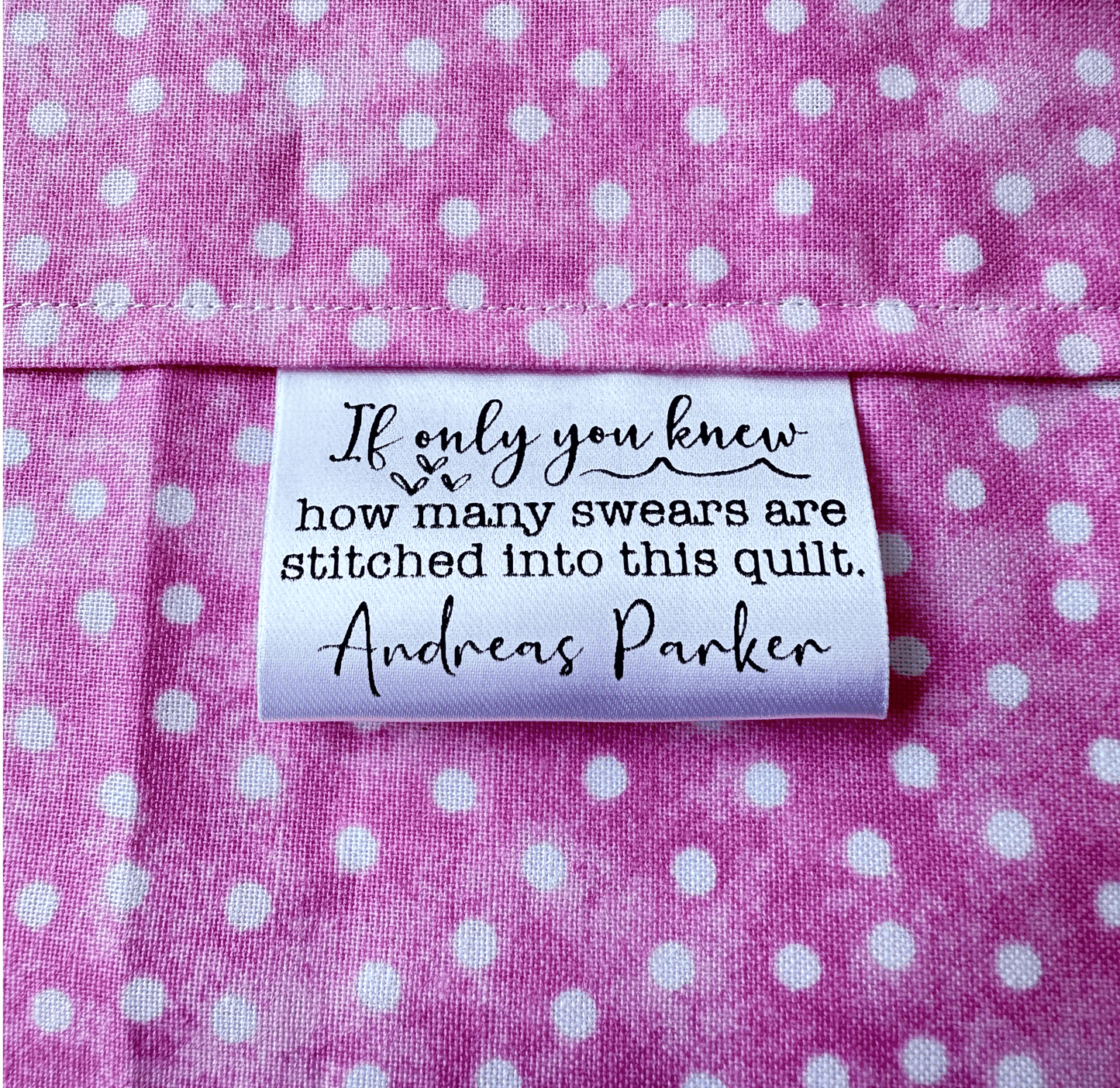 If Only You Knew How Many Swears Are Stitched into This Quilt. Sarcastic Satin Quilt Tags - Jammin Threads