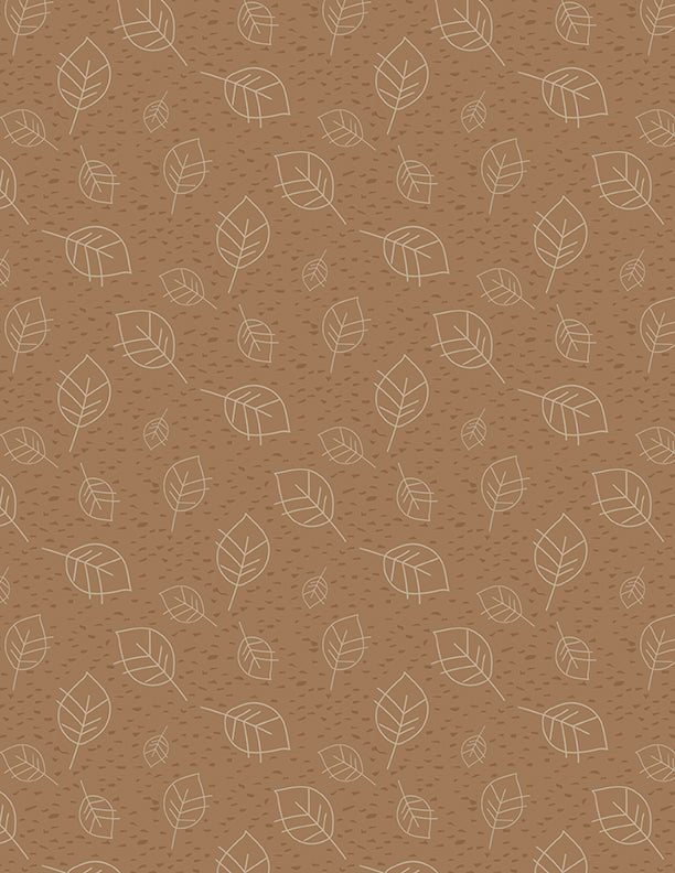 Into the Woodlands Leaves Brown Children's Quilt Fabric Wilmington Prints - Jammin Threads