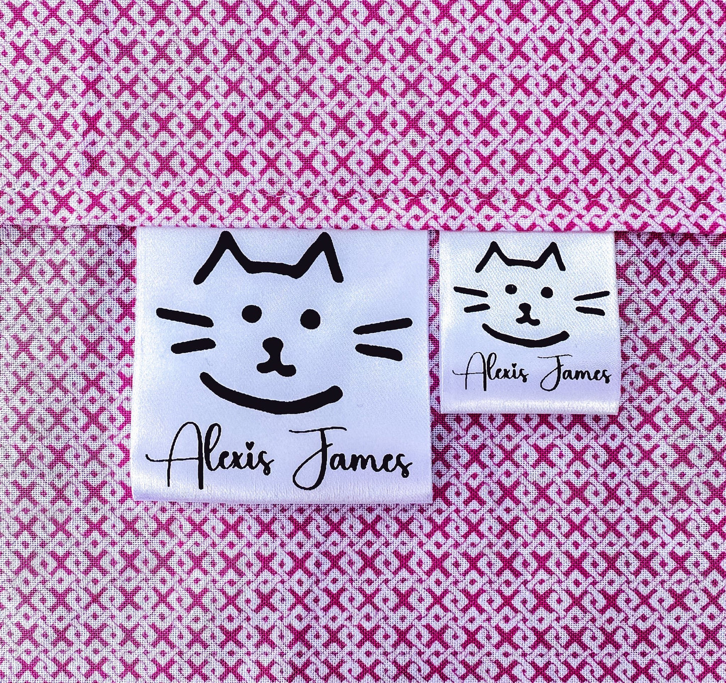 Kitty Kat Personalized 1 inch Sewing Tags - Jammin Threads