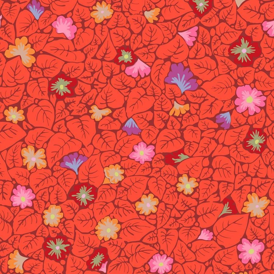 Leaves - Red Quilt Fabric | Kaffe: From the Archives PWGP030.RED - Jammin Threads