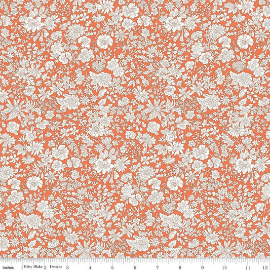 Liberty Quilt Fabric Emily Belle Tangerine 01666432A - Jammin Threads