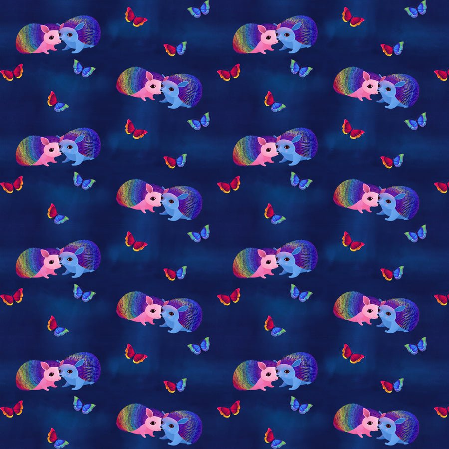Love in the Wild Quilt Fabric - Love Bright - Navy - PWKT041.XNAVY - Jammin Threads