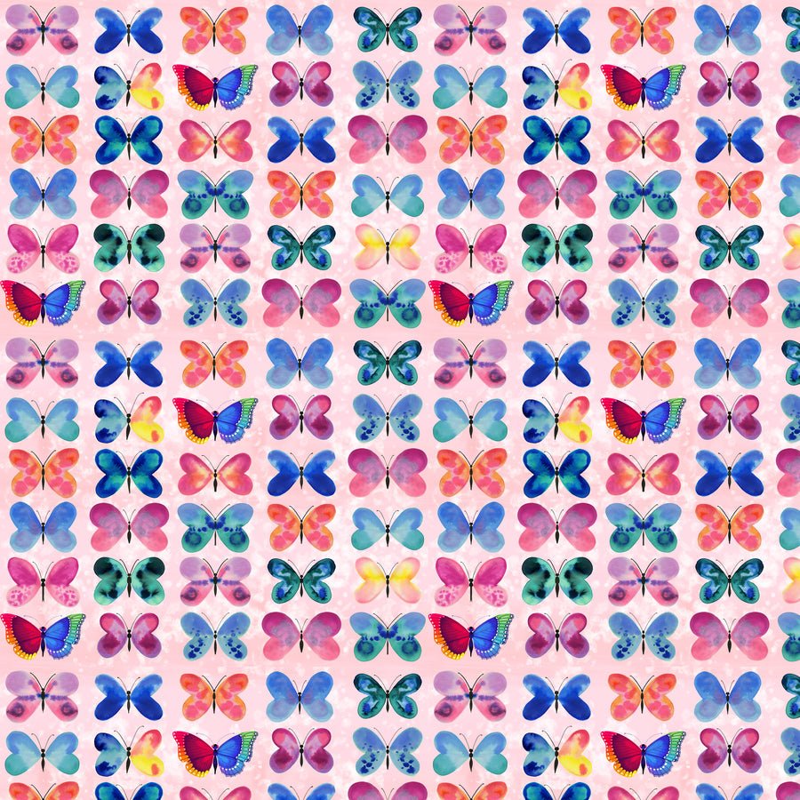 Love in the Wild Quilt Fabric - Sweet Wing Love - Pink PWKT035.XPINK - Jammin Threads