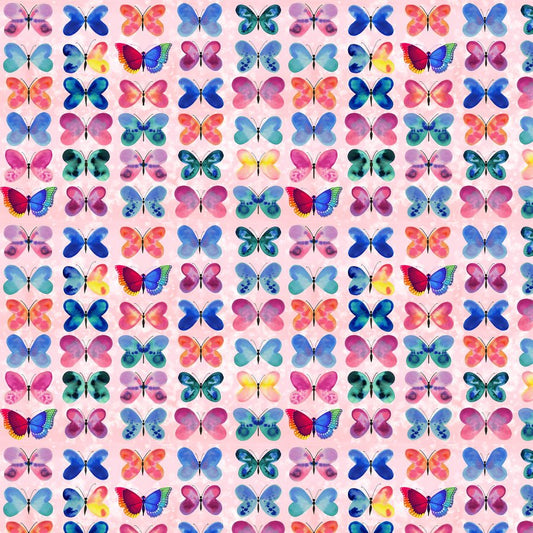 Love in the Wild Quilt Fabric - Sweet Wing Love - Pink PWKT035.XPINK - Jammin Threads