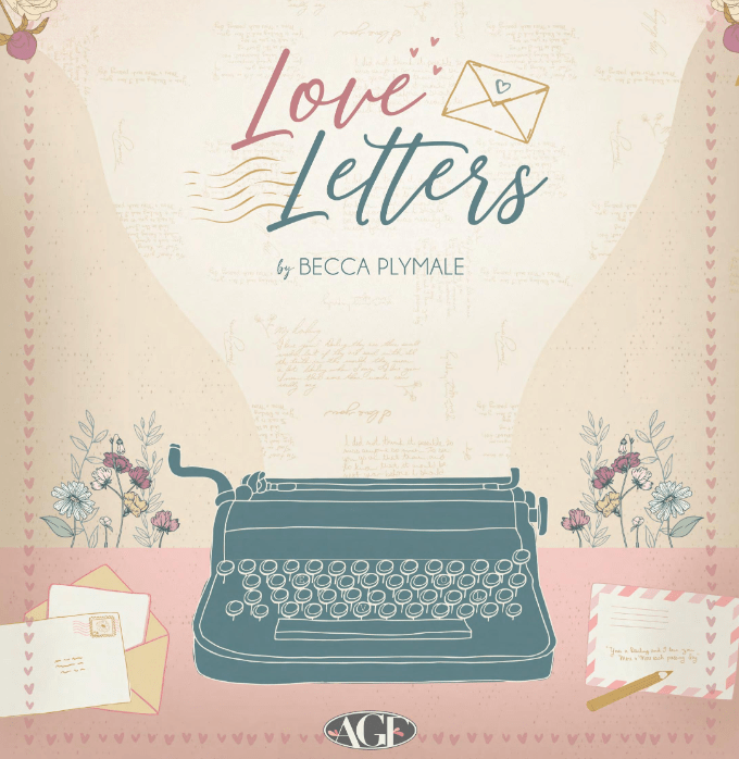 Love Letters Quilt Fabric Falling in Love Sky by Becca Plymale for Art Gallery - Jammin Threads
