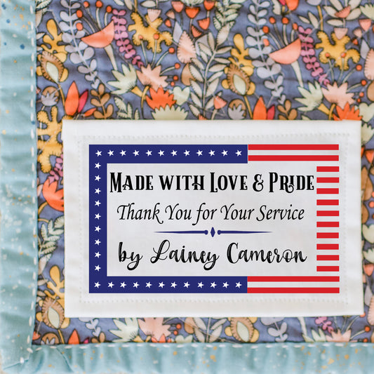 Made with Love and Pride - Patriotic Quilt Labels