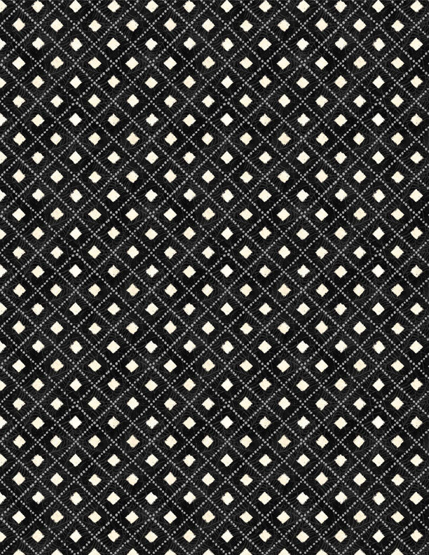 Midnight Haunting Diamonds Black Halloween Quilt Fabric by Michael Davis for Wilmington Prints 3008 96488 919 - Jammin Threads