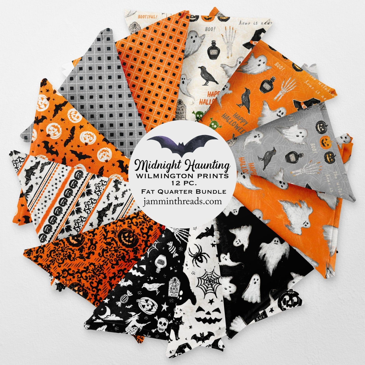 Midnight Hauntings – 12 Piece Halloween Fat Quarter Bundle - Jammin Threads