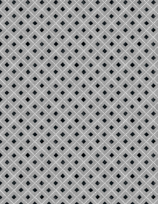 Midnight Hauntings Diamonds Gray Halloween Quilt Fabric by Michael Davis for Wilmington Prints 3008 96488 991 - Jammin Threads