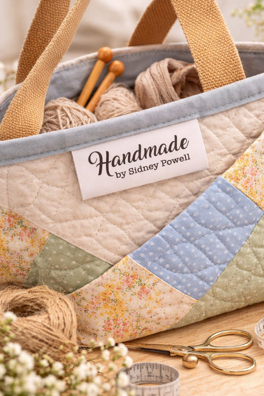 Minimalist Handmade Satin Labels – Personalized Fold Over Tags with Name, Custom Sewing Labels for Quilts, Clothing & Handmade Items - Jammin Threads