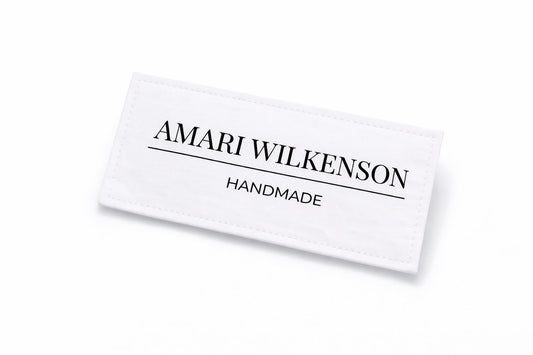 Modern Personalized Quilt Labels – Minimalist Handmade Quilt Label with Name – 10 Fabric Labels per Sheet – Cotton or Polyester – 3 x 0.75 - Jammin Threads