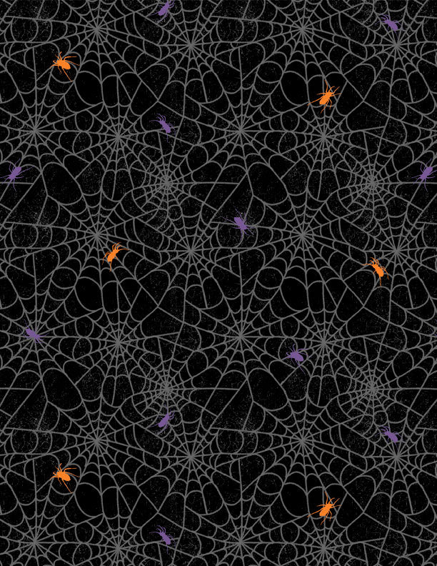 Moonlit Manor Spiderwebs Black Halloween Quilt Fabric by Wilmington Prints 3071 34013 986 - Jammin Threads