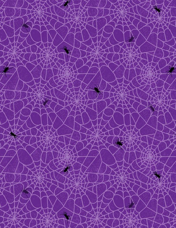 Moonlit Manor Spiderwebs Purple Halloween Quilt Fabric by Wilmington Prints 3071 34013 669 - Jammin Threads